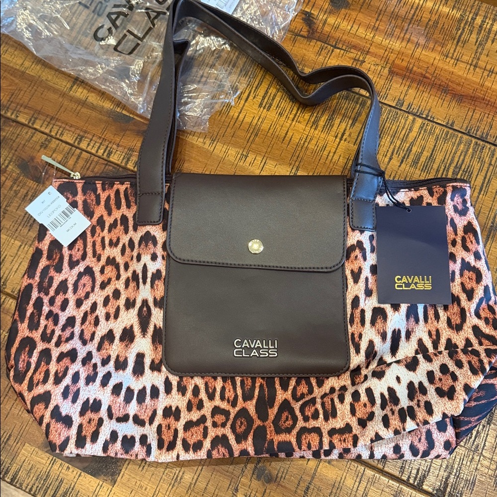 cavalli class leopard medium tote